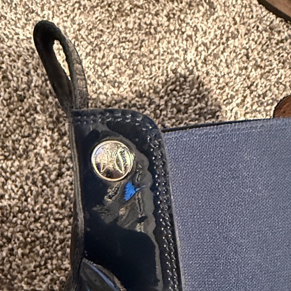 Navy Blue Patent Leather Chelsea Boots. Made in Europe. One of a kind. - Picture 2 of 11